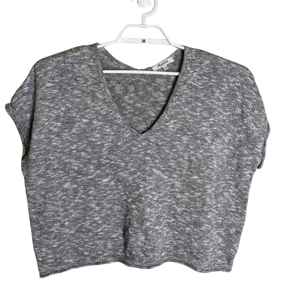 Madewell Ellendale Marled Short Sleeve Sweater Top Size M